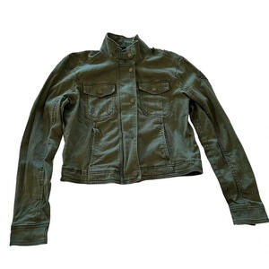 Hollister women's size small button down shirt jacket with patch's size small